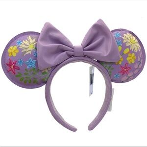 Disney Loungefly Purple Floral Mouse Ears Headband